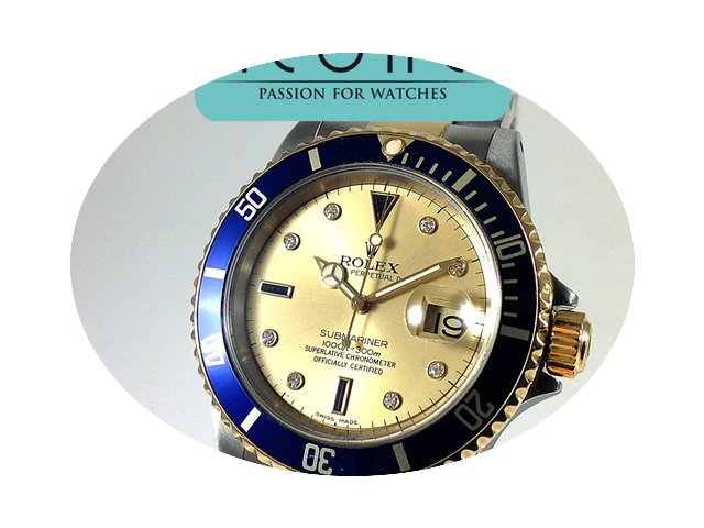 Rolex SUBMARINER 16613 SERTI DIAMOND DIA...