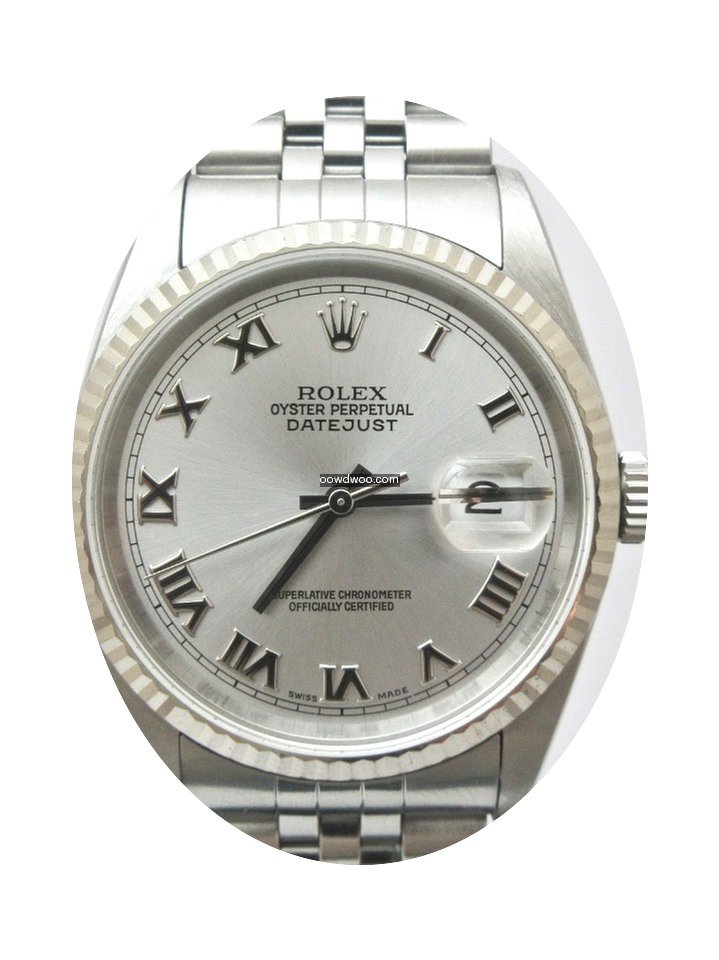 Rolex Datejust white gold bezel 16234...