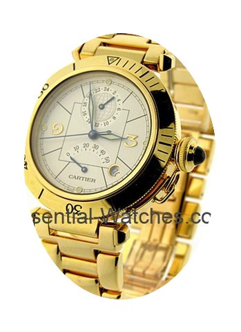 Cartier 18K Yellow Gold Pasha GMT on Bra...
