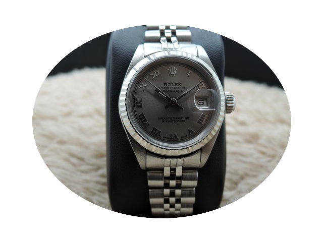 Rolex DATEJUST Ladies 6917 SS Grey Roman...