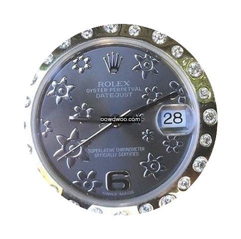 Rolex Midsize Datejust Steel Floral Dial...