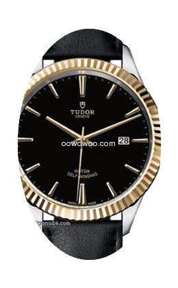 Tudor Style 41 Mm Steel Case Leather Str...