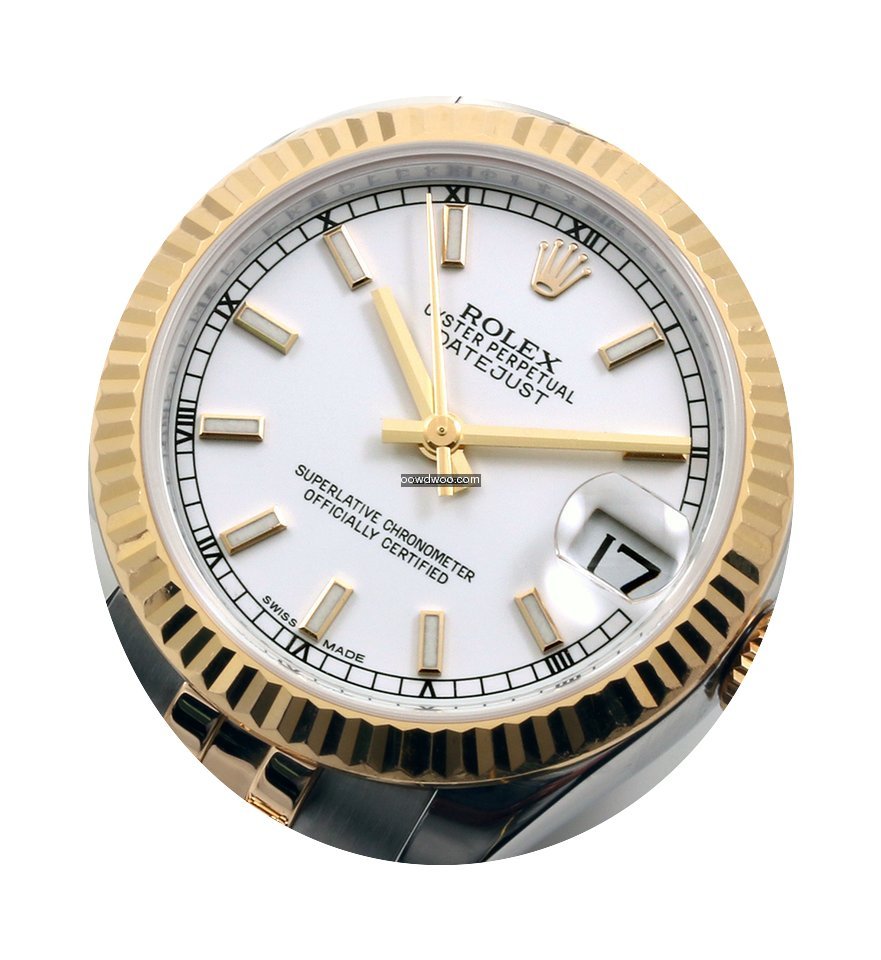 Rolex 31mm TT Midsize Datejust White Sti...