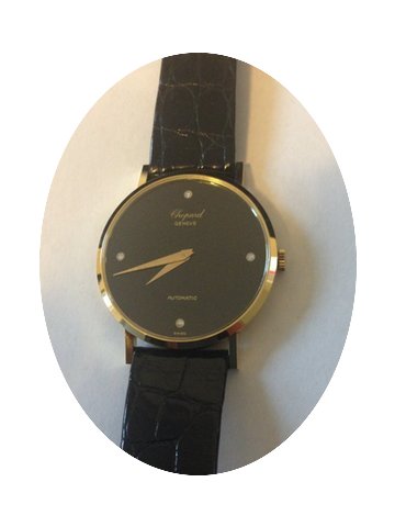 Chopard 18kt Automatik, Onyx Blatt mit D...
