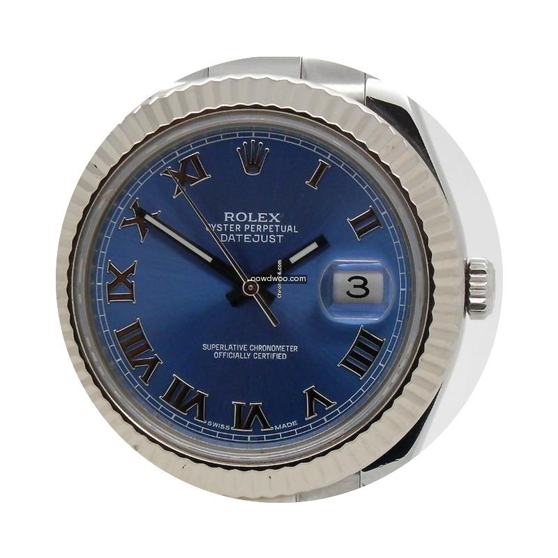 Rolex Datejust II white gold bezel & blu...