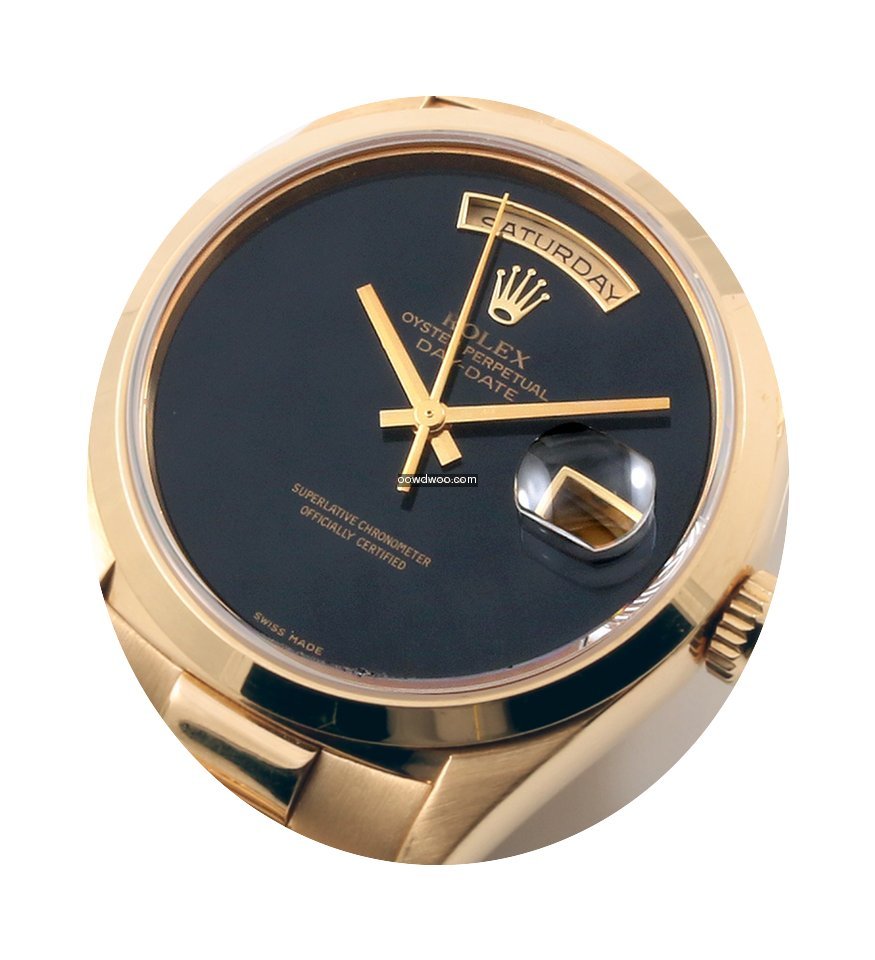Rolex 18K YG President Factory Black Ony...