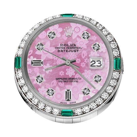 Rolex 36mm Datejust Pink Flower Mother O...